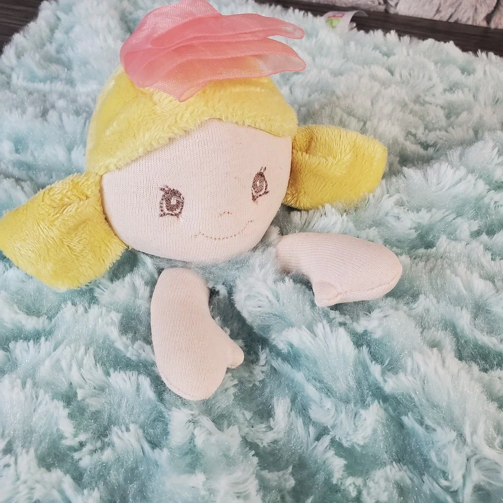 Aurora EBBA Baby Lovey Plush Blonde Doll Security Blanket Pink Blue Minky SOFT‎
